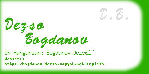 dezso bogdanov business card